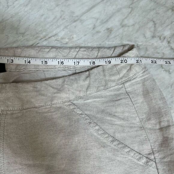 Lane Bryant Linen Blend Pants 18/20 Cropped Khaki Tan Pull On drawstring waist - Picture 5 of 7